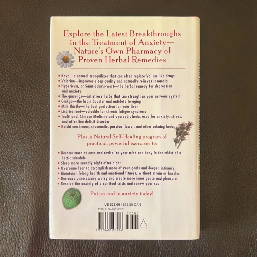 “Healing Anxiety with Herbs” Hardcover Book Self-Healing Program